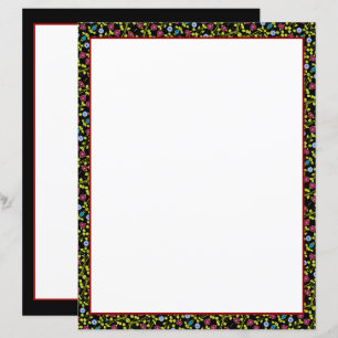 Papier noir en mini-floral