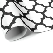 Papier noir et blanc d'emballage cadeau de (Coin rond)