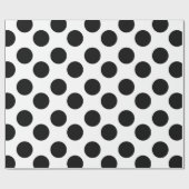 Papier noir et blanc d'emballage cadeau de point (Plat)