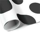 Papier noir et blanc d'emballage cadeau de point (Coin rond)