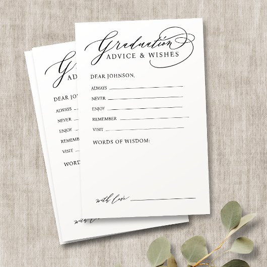 Papier Noir Moderne Calligraphie Conseils et souhaits des