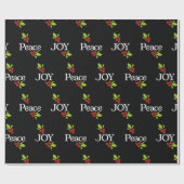 Papier noir moderne d'emballage cadeau de Noël (Plat)