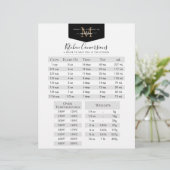 Papier Noir Monogramme Recette Conversions de cuisine (Debout devant)