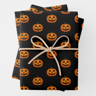 Papier noir Motif Citrouille Halloween