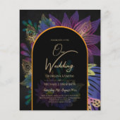 Papier Noir Peacock Jewel Tones Floral Mariage (Devant)