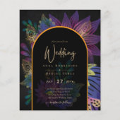 Papier Noir Peacock Jewel Tones Floral Mariage (Devant)