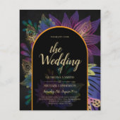 Papier Noir Peacock Jewel Tones Floral Mariage (Devant)