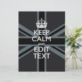 Papier Noir sur Noir Garder le calme Union Jack personnal (Debout devant)