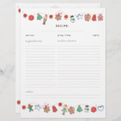 Papier Noisette de Noël Cookies Recette classeur insert (Devant / Derrière)