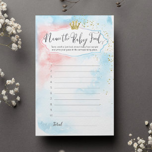 Papier Nom Baby Food Game, Fun Genre Reveal Baby shower