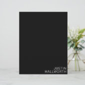 Papier Nom blanc moderne en noir (Debout devant)
