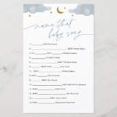 Papier Nom Ce Bébé Chanson Jeu Twinkle Little Star (Devant)