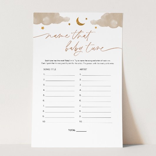 Papier Nom Ce Bébé Tune Twinkle Star Baby shower Jeu