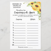 Papier Nom cette chanson nuptiale douche anglais jeu espa (Dos)