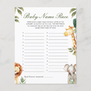 Papier Nom De Bébé Course Un Peu Sauvage Un Baby shower J
