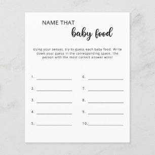Papier Nom de ce jeu de baby shower sur la nourriture pou