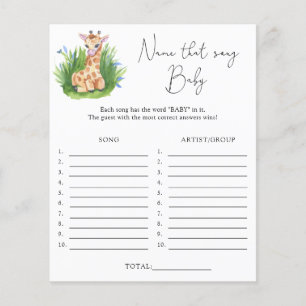 Papier Nom de cette chanson \ Giraffe thème jeu de baby s