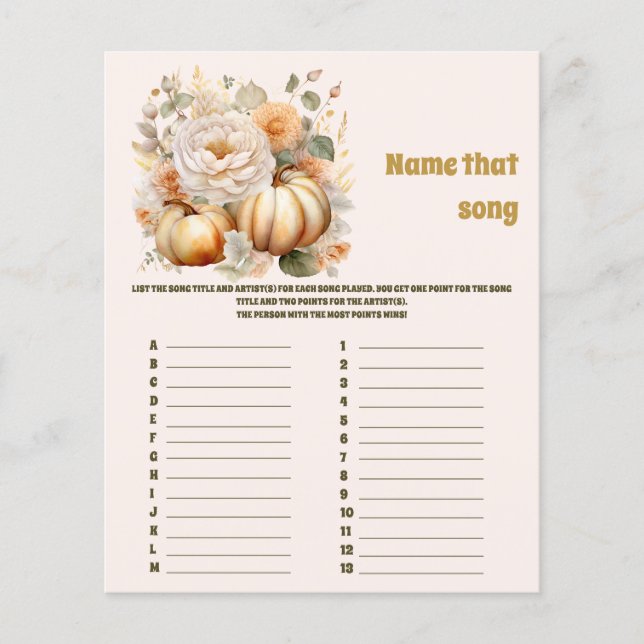 Papier Nom de cette chanson Jeu de Baby Shower (Devant)