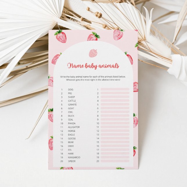 Papier Nom de fraise Bébé Animaux Baby shower Jeu (Créateur téléchargé)