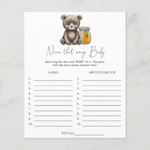 Papier Nom de la chanson \ Bear thème jeu de baby shower