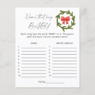 Papier Nom de la chanson d'hiver jeu de baby shower