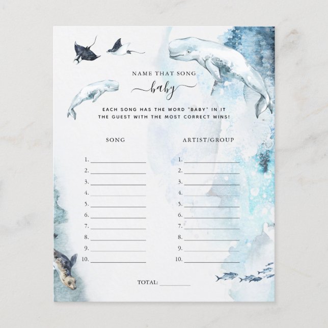 Papier Nom de la chanson | Jeu Baby shower (Devant)