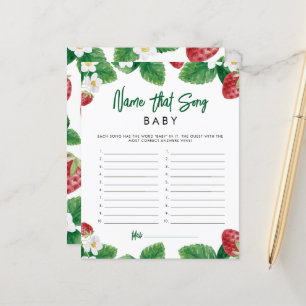 Papier Nom De La Fraise Qui Chante Baby shower Jeu