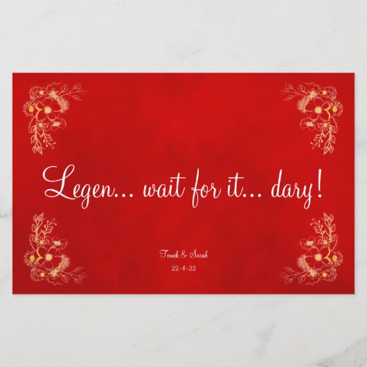 Papier Nom de la table mariage Bourgogne (Dos)