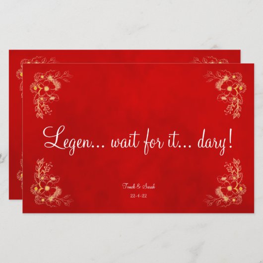 Papier Nom de la table mariage Bourgogne (Devant / Derrière)