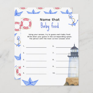 Papier Nom de l'aliment pour bébé - jeu de baby shower