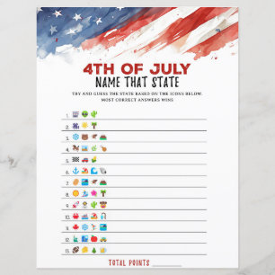 Papier Nom de l'icône d'état 4 juillet jeu de partie