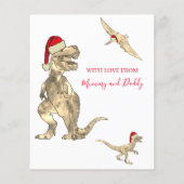 Papier Nom des garçons T-Rex Père Noël Dinosaur Photo de (Dos)