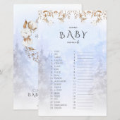 Papier Nom d'hiver Bébé Animaux Baby shower Jeu (Devant / Derrière)