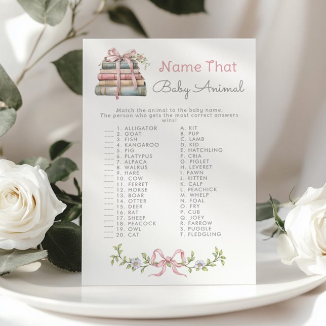 Papier Nom du bébé Animal Storybook jeu de Baby shower (Créateur téléchargé)