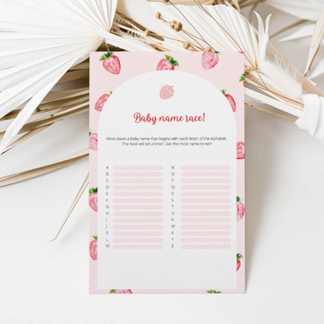 Papier Nom du bébé fraise Race Baby shower Jeu (Créateur téléchargé)