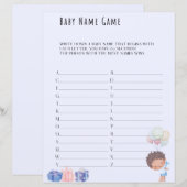 Papier Nom du bébé Jeu Baby shower Jeu (Devant / Derrière)