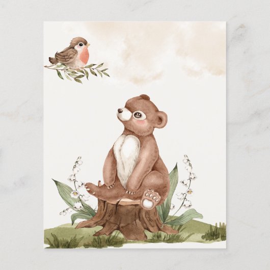 Papier Nom du bébé Jeu Forêt animal thème (Dos)