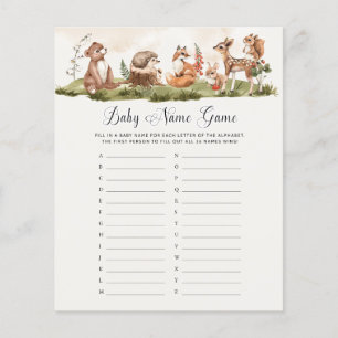 Papier Nom du bébé Jeu Forêt animal thème