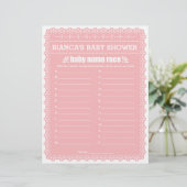 Papier Nom du bébé Race Pink Papel Picado Baby shower Jeu (Debout devant)