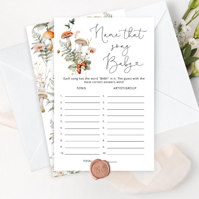 Papier Nom du champignon d'automne ce jeu de baby shower  (Créateur téléchargé)