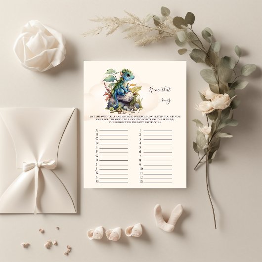 Papier Nom du jeu de Baby shower de chanson