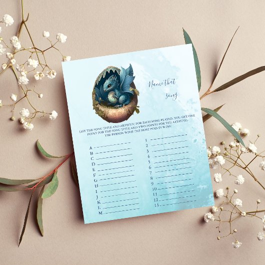 Papier Nom du jeu de Baby shower de chanson