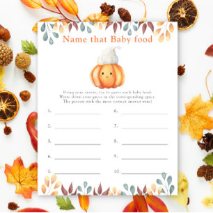 Papier Nom du jeu de baby shower de Citrouille d'aliments