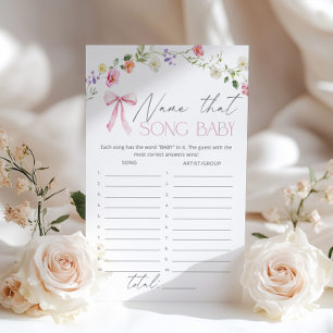 Papier Nom du jeu de baby shower de Fleur sauvage Song Ba
