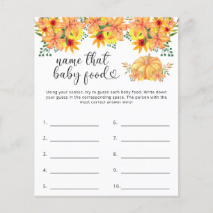Papier Nom du jeu de douche pour aliments pour bébés
