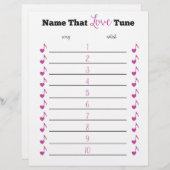 Papier Nom du jeu de partie de la chanson LOVE (Devant / Derrière)