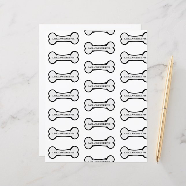 Papier nom du laboratoire sur l'os (Devant/Arrière en situation)