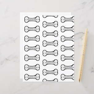 Papier nom du laboratoire sur l'os