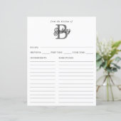 Papier Nom du monogramme moderne Recette de script gris n (Debout devant)