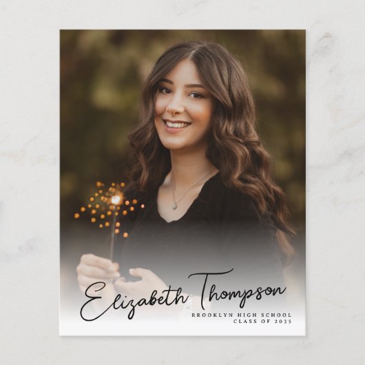 Papier Nom du script budgétaire Faire-part de graduation  (Devant)